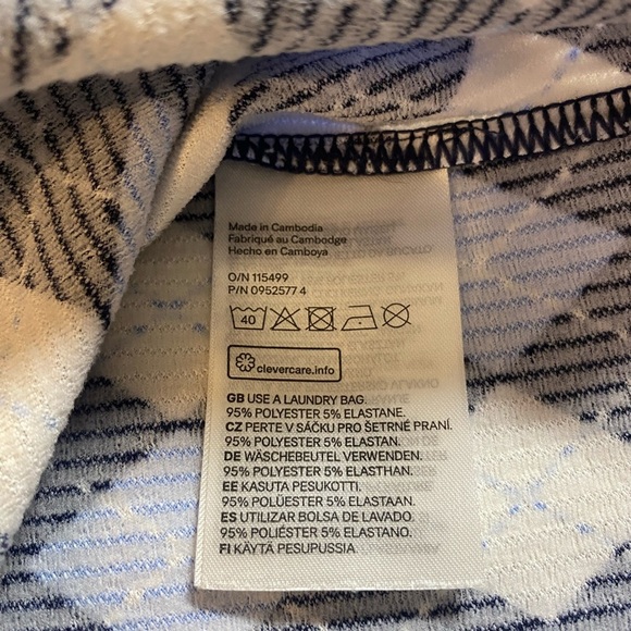 H&M Divided Blue Argyle Cropped Tank Top, Sz XS, Lace Trim, Adjustable Straps, - Picture 6 of 6